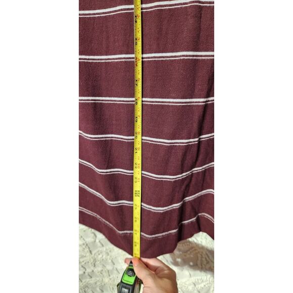 American Eagle Henley Mens S Maroon Striped Preppy Classic Collegiate NWT - Picture 10 of 12
